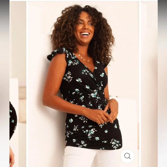 Maternity & Nursing V-Neck Top Sz 4/6 - Picture 2 of 9